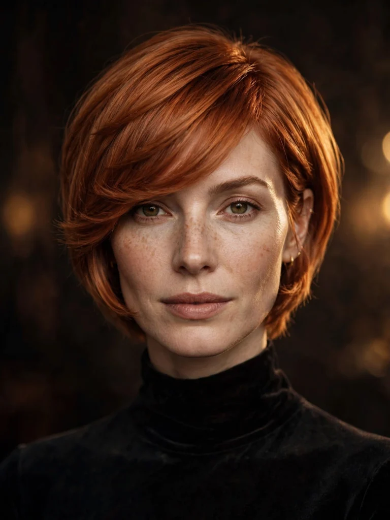 Copper straight bixie — soft blended layers