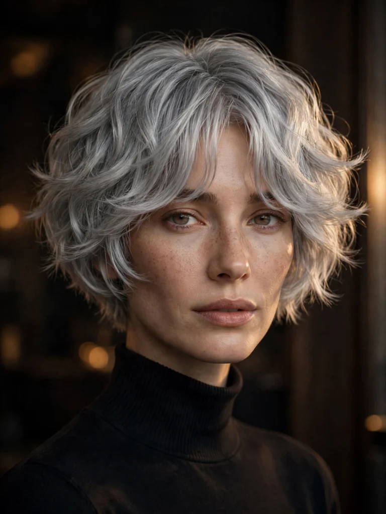 Silver wavy bixie — soft blended layers