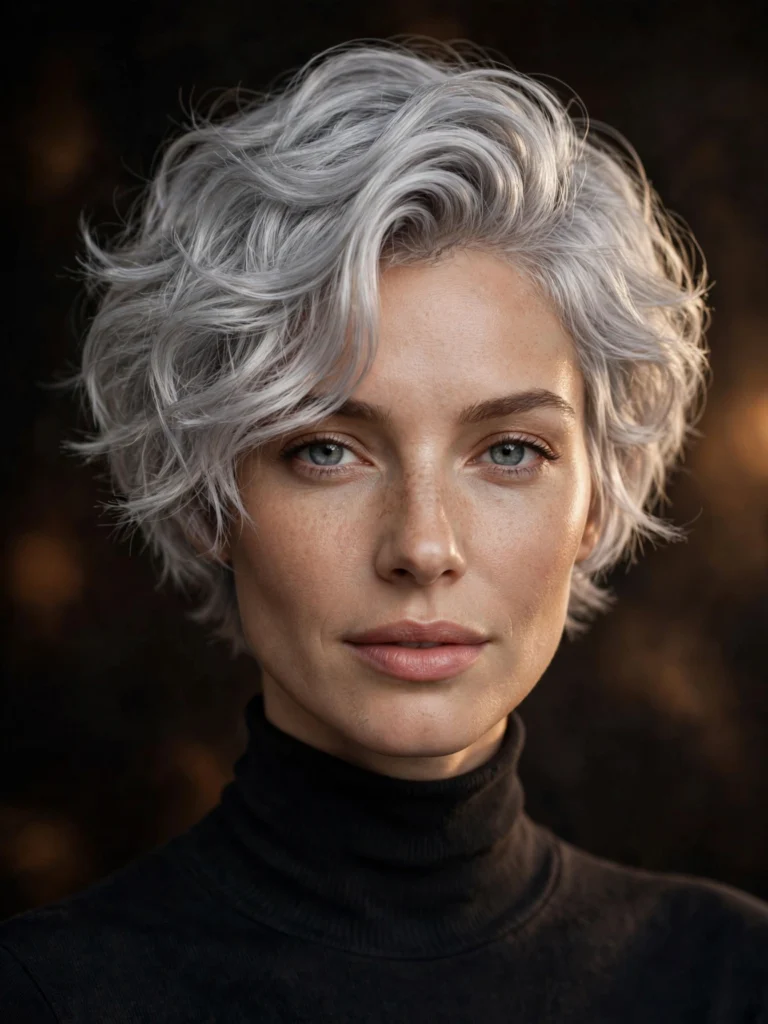 Silver wavy bixie — soft blended layers