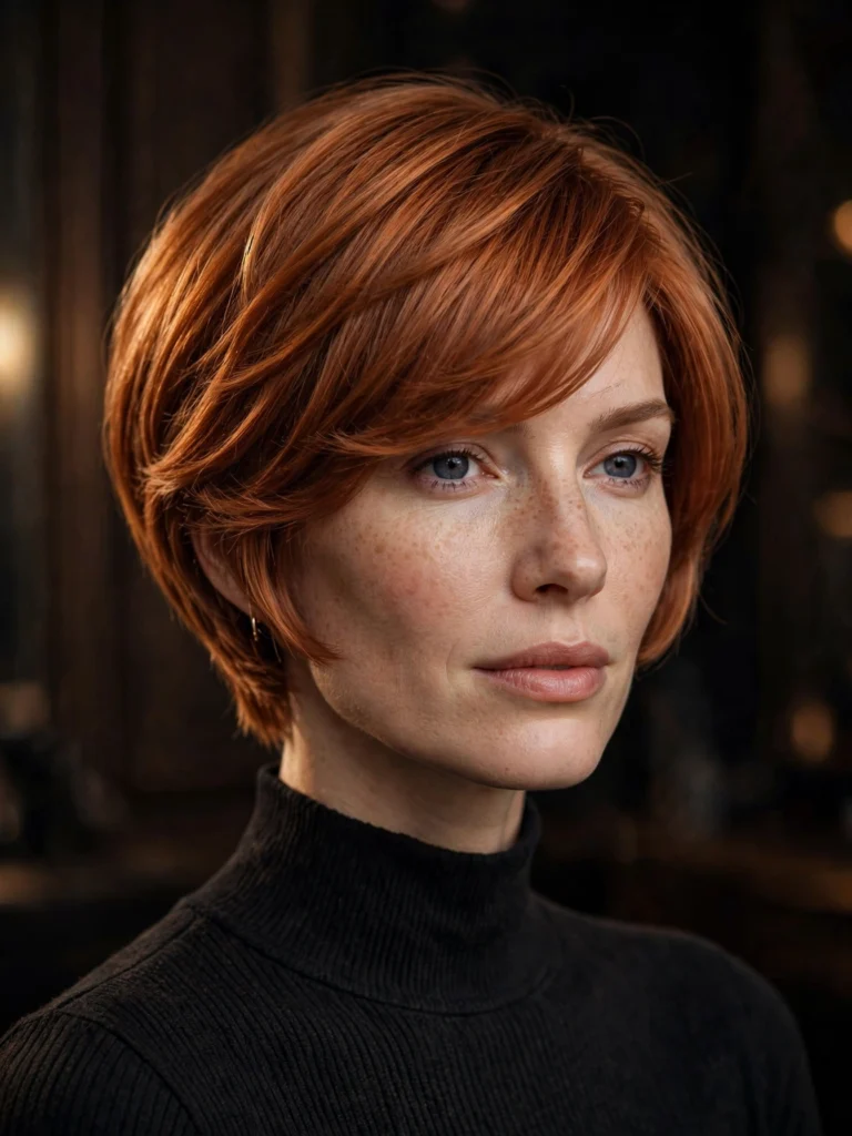 Copper straight bixie — soft blended layers