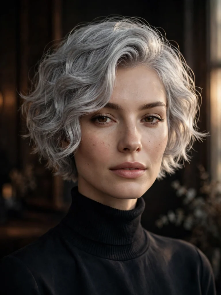 Silver wavy bixie — soft blended layers