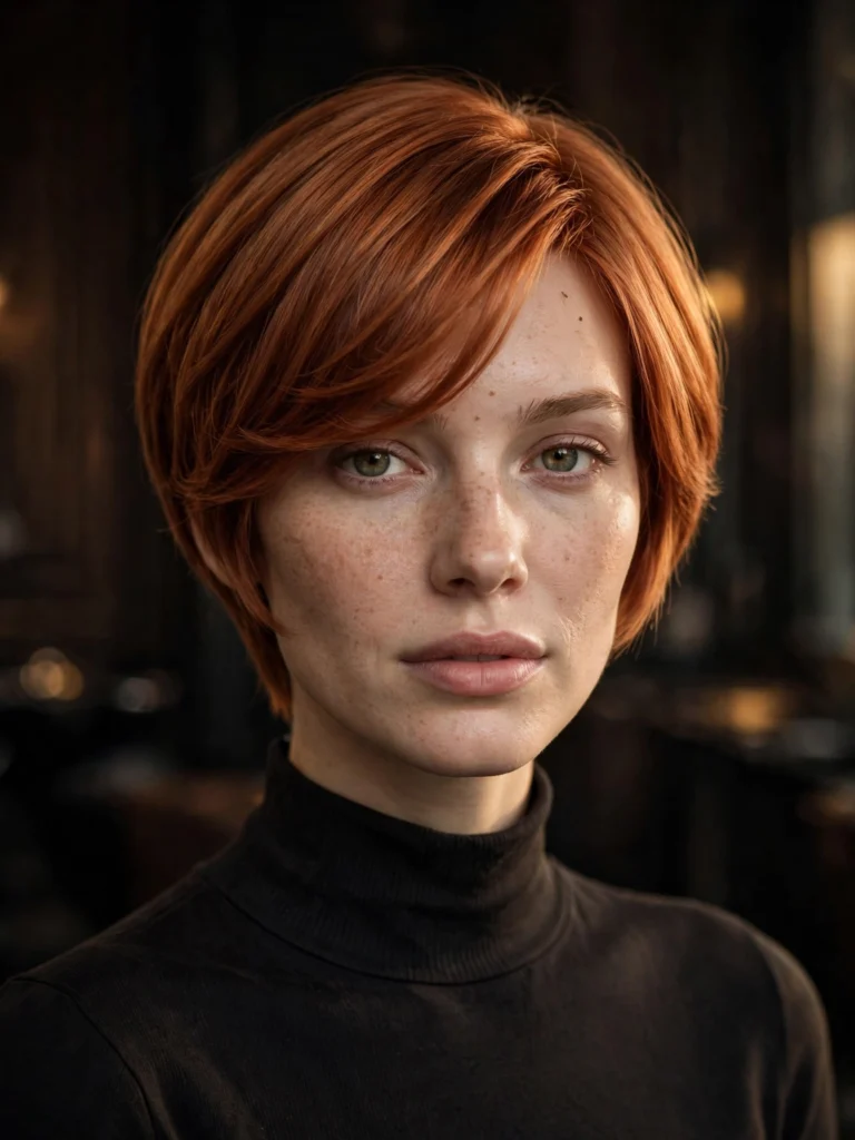 Copper straight bixie — soft blended layers