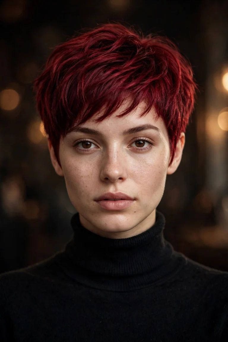 Burgundy-red bixie — bold colour